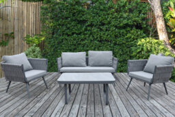 Groundlevel 4 Piece Woven Grey Furniture Set - thumbnail 5