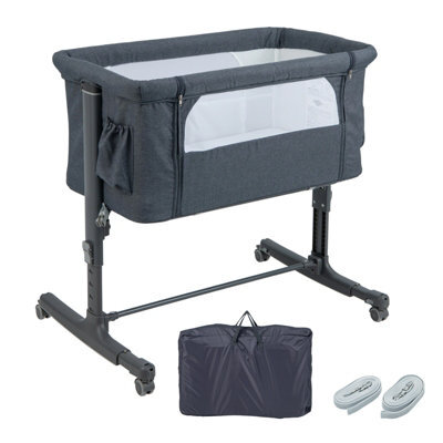 Gainoom 3-In-1 Baby Bedside Bassinet W/ Lockable Wheels & Storage Bag Easy Folding Portable Crib Baby Bed For 0-6 Months - image 1
