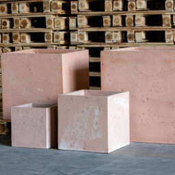 Jōbū Jobu Home - 70Cm Large Square Planter For Shrubs And Small Trees - 246L Cubrosa - Blushstone (Pink Beige)
