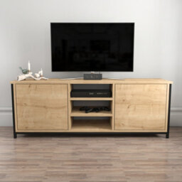 Decorotika Otis Tv Stand For Tv's Up To 63 Inch Black And Oak