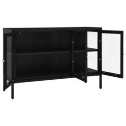 Walplus Sideboard Black 105X35X70 Cm Steel And Glass - thumbnail 6