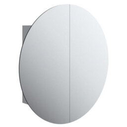 Vidaxl Bathroom Cabinet With Round Mirror&led Grey 54X54X17.5 Cm - thumbnail 2
