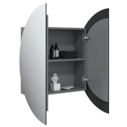 Vidaxl Bathroom Cabinet With Round Mirror&led Grey 54X54X17.5 Cm - thumbnail 5