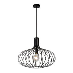 Lucide Manuela Vintage Pendant Light 50Cm - 1Xe27 - Black - thumbnail 1