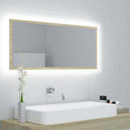Walplus Led Bathroom Mirror Sonoma Oak 100X8.5X37 Cm Acrylic - thumbnail 1