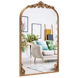Costway Antiqued Gold Wall Mirror 76 Cm X 51 Cm Dramatic Arched Mirror-Gold - thumbnail 6