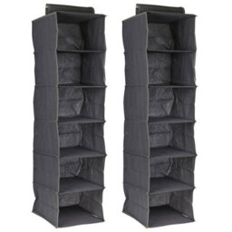Urbn-Living Urbnliving 120Cm Height 6 Compartment Hanging Clothes Storage Organiser Shelves Collapsible Closet Rack, Set Of 2 - thumbnail 1
