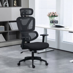 Viokef Vinsetto Mesh Office Chair Swivel Desk Chair With Headrest, Black - thumbnail 1