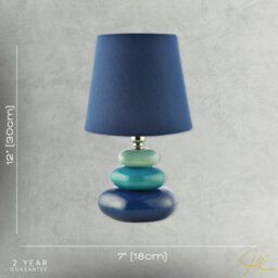 Happy Homewares Ceramic Pebble Table Lamp With Midnight Blue Teal And Duck Egg Colours - thumbnail 6