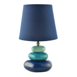 Happy Homewares Ceramic Pebble Table Lamp With Midnight Blue Teal And Duck Egg Colours - thumbnail 1
