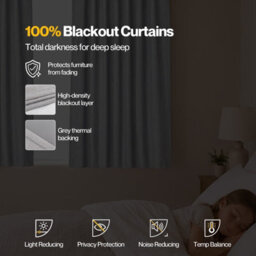 Marlow 100% Blackout Curtains For Bedroom Living Room Thermal Insulated - thumbnail 5