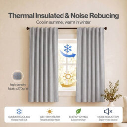 Marlow 100% Blackout Curtains For Bedroom Living Room Thermal Insulated - thumbnail 6