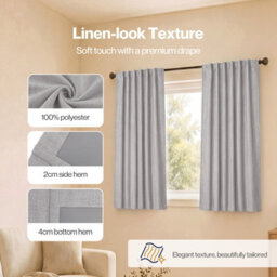 Marlow 100% Blackout Curtains For Bedroom Living Room Thermal Insulated - thumbnail 7