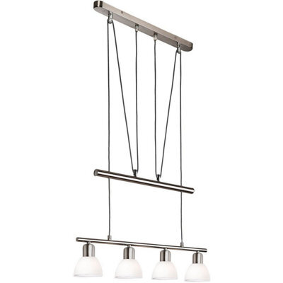 Luminosa Lighting Luminosa Mattes Bar Pendant Ceiling Light Nickel Matt 4X E14 3000K