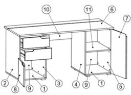 Amos Mann Furniture Cellini Large White Gloss Computer Desk Office Workstation S15 - thumbnail 4