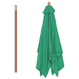 Berkfield Elegant Outdoor Parasol With Wooden Pole 150X200 Cm Green - thumbnail 4