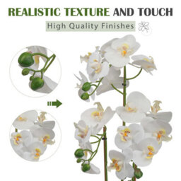 Crystals Artificial Orchid Flower Display In Pot 60Cm White Realistic Home Party Decor - thumbnail 5
