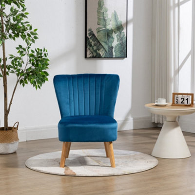 Arezza Velvet Accent Chair - Blue - image 1