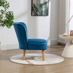 Arezza Velvet Accent Chair - Blue - thumbnail 4