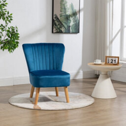 Arezza Velvet Accent Chair - Blue - thumbnail 2