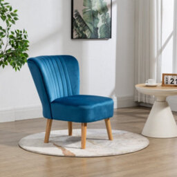 Arezza Velvet Accent Chair - Blue - thumbnail 3