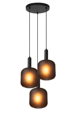 Lucide Eloise - Pendant Light - 40 Cm - 3Xe27 - Black - image 1