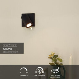 Lucide Grony Modern Ceiling Spotlight - Led Dim To Warm - Gu10 - 1X5W 2200K/3000K - Black - thumbnail 2