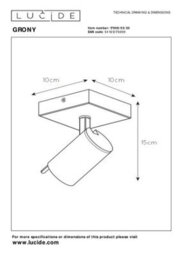 Lucide Grony Modern Ceiling Spotlight - Led Dim To Warm - Gu10 - 1X5W 2200K/3000K - Black - thumbnail 5