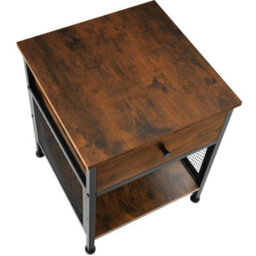 Tectake Bedside Table Killarney    - Industrial Wood Dark, Rustic - thumbnail 9