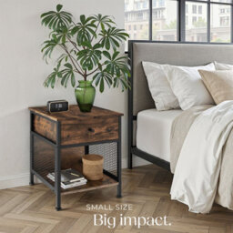 Tectake Bedside Table Killarney    - Industrial Wood Dark, Rustic - thumbnail 8