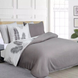 Ameha Printed Duvet Cover 3 Piece Set With Matching Pillowcase Soft Microfiber Leaf Floral Double (200X200Cm) - thumbnail 8