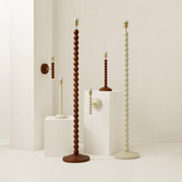 Valuelights Bobbin Cream Wooden Bobble Floor Lamp Base - thumbnail 5