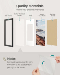 LEDREM Picture Frames, Photo Frames For 6X8 Photos, Wall Hanging Or Tabletop Display, Mdf Board, No-Trace Nails Included - thumbnail 3