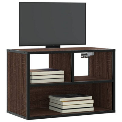 Berkfield Tv Cabinet Brown Oak 60X31X39.5 Cm Engineered Wood And Metal - image 1
