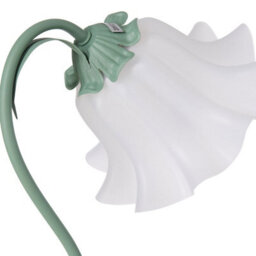 Living And Home Green Artistic Floral Table Lamp With Petal Lampshade , Dimmable Modern Bedside Lamp - thumbnail 6