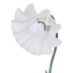 Living And Home Green Artistic Floral Table Lamp With Petal Lampshade , Dimmable Modern Bedside Lamp - thumbnail 5