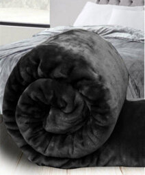 Groundlevel Large Faux Mink Super Soft Throw -Black - thumbnail 2
