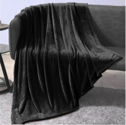 Groundlevel Large Faux Mink Super Soft Throw -Black - thumbnail 1