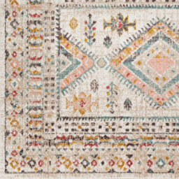 Livabliss Ankara-Vintage Pink Grey Traditional Boho Living Dining Bedroom Rug 60 X 90 Cm Easy Care, Non Shedding - thumbnail 7