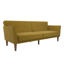 Novogratz Regal 3-Seater Sofa Bed In Fabric Mustard - thumbnail 2