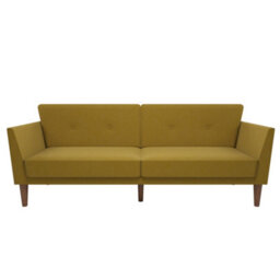Novogratz Regal 3-Seater Sofa Bed In Fabric Mustard - thumbnail 3