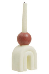 Orsina Modern Red Candle Holder With Cream Base, Antique Candle Holder For Living Room, Large Candle Holder For Home - thumbnail 4
