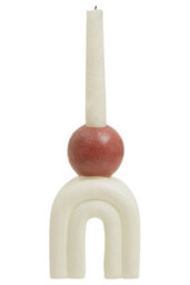 Orsina Modern Red Candle Holder With Cream Base, Antique Candle Holder For Living Room, Large Candle Holder For Home - thumbnail 3