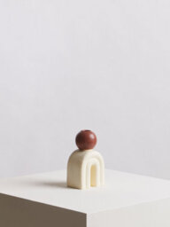 Orsina Modern Red Candle Holder With Cream Base, Antique Candle Holder For Living Room, Large Candle Holder For Home - thumbnail 5