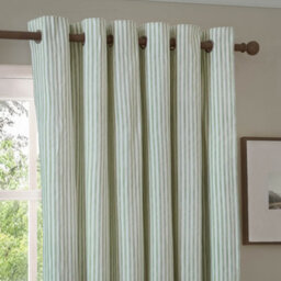 Yard Hebden Striped Cotton Blackout Eyelet Curtains, Eucalyptus, (W) 117 X (D) 183Cm - thumbnail 4