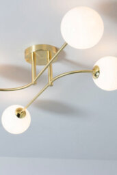 Anson Lighting Consort 4Lt Semi Flush Light Finished In Satin Brass Plate And Opal Glass - thumbnail 6