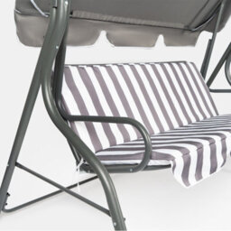 Ohs 3 Seater Swing Bench Garden Furniture Set Outdoor Canopy Patio Sofa, Grey - thumbnail 5