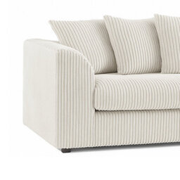 Furnishings For Less UK Luxor Jumbo Cord Cream Fabric 3 Seater Sofa - thumbnail 2