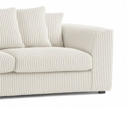 Furnishings For Less UK Luxor Jumbo Cord Cream Fabric 3 Seater Sofa - thumbnail 3