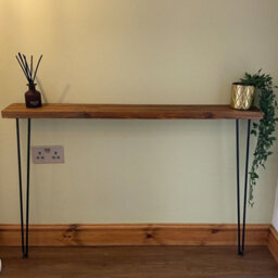 Timber Foundry Narrow Hallway Console Table L110 X D15 X H75Cm, Pine, Walnut - thumbnail 3